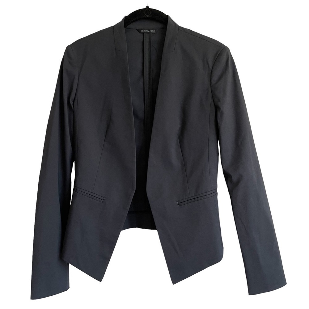 Tommy John The Go Anywhere Tech Open Front Blazer, Navy, Size XS